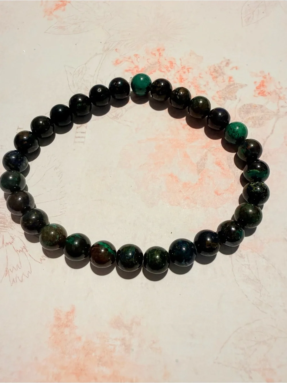 Handcrafted Green Bead Stretch Bracelet